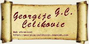 Georgije Čeliković vizit kartica
